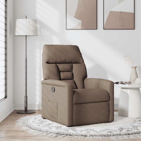 vidaXL Fauteuil verstelbaar stof bruin