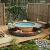 vidaXL Hottub-ombouw poly rattan grijs