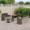 vidaXL Tuinbankenset 8 pcs Grijs poly rattan