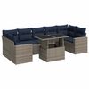 vidaXL 8-delige Loungeset met kussens poly rattan acacia grijs