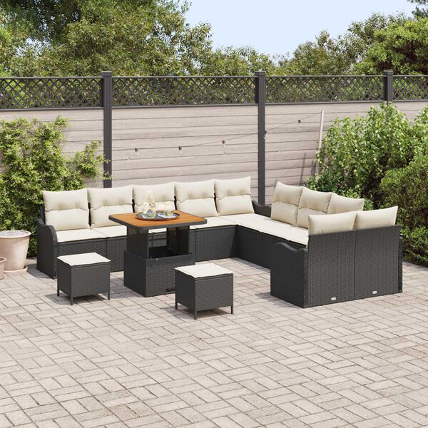 vidaXL Tuin Sofa Set 13 pcs Zwart poly rattan