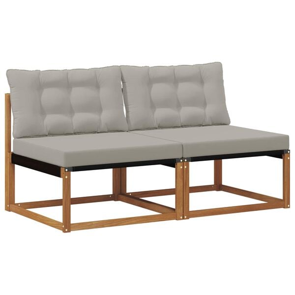 vidaXL 2 Stuk Buiten Midden Sofa Massief Acaciahout Naturel