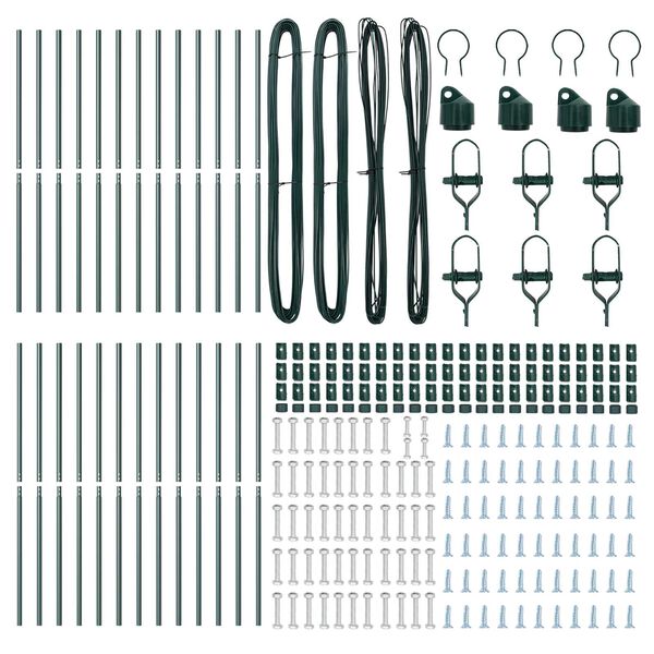 vidaXL Hek Post Anders 26 pcs Groen 3,2 x 3,2 x 210 cm Staal