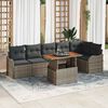 vidaXL Tuin Sofa Set met kussen 7 pcs Grijs