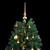vidaXL Kunstkerstboom met scharnieren 300 LED's en kerstballen 240 cm