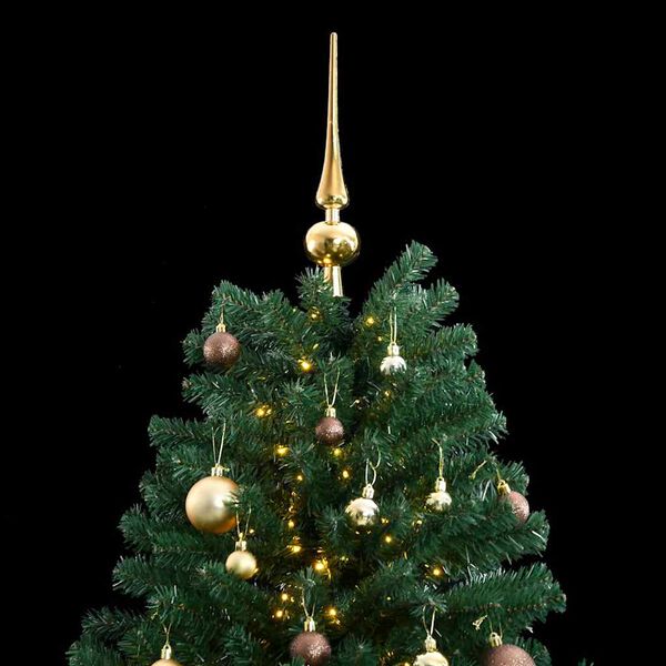 vidaXL Kunstkerstboom met scharnieren 300 LED's en kerstballen 240 cm