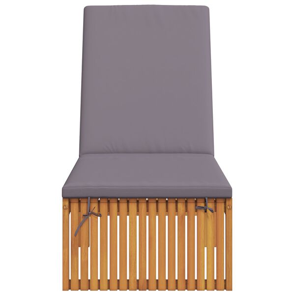 vidaXL Ligstoel met kussen Bruin 200 x 55 x 94cm Massief acaciahout