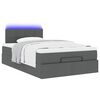 vidaXL Bed poef met matras en LED's 120x200 cm stof donkergrijs