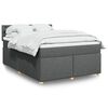vidaXL Boxspring met matras stof donkergrijs 140x200 cm