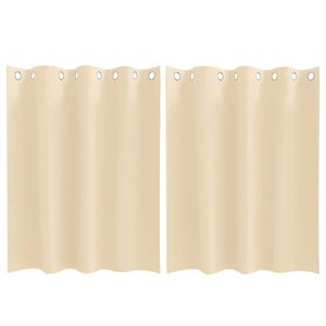vidaXL Zwart-out Gordijnen met Ringen 2 st Cr&egrave;mekleurig 140 x 140 cm