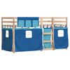 vidaXL Stapelbed met gordijnen 75x190 cm massief grenenhout blauw