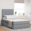 vidaXL Opbergbed met LED met matras Lichtgrijs 120 x 190 cm Polyester
