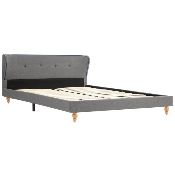 vidaXL Bedframe zonder matras 135x190 cm lichtgrijs