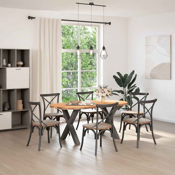 vidaXL Eettafel 180x90x74 cm ovaal massief eikenhout lichtbruin