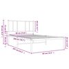 vidaXL Bedframe met hoofdbord metaal wit 80x200 cm