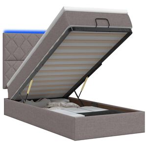 vidaXL Ottoman Bed met Matrassen en LED Taupe 80 x 200 cm Stof