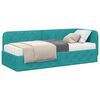 vidaXL Hoekbedframe met matras Turquoise 80 x 200 cm Fluweel