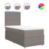 vidaXL Boxspring met matras stof taupe 90x200 cm