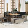 vidaXL Tuin Sofa Set met kussen 8 pcs Grijs poly rattan