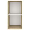 vidaXL Tv-wandmeubel 37x37x72 cm bewerkt hout sonoma eikenkleur en wit