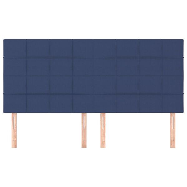 vidaXL Hoofdbord blauw 200x5x118/128 cm stof
