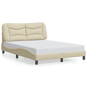vidaXL Bedframe zonder matras "Hvar" stof cr&egrave;mekleurig 140x200 cm
