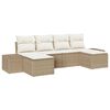 vidaXL Tuin Sofa Set met kussen 6 pcs Beige poly rattan