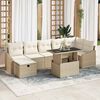 vidaXL Tuin Sofa Set 8 pcs Beige poly rattan