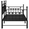 vidaXL Bedframe voor een daybed met hoofdeinde Zwart 90 x 200 cm Staal