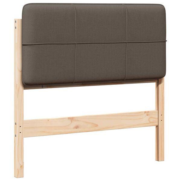 vidaXL Gestoffeerd hoofdbord Bruin en Taupe 80 cm Massief grenenhout