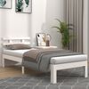 vidaXL Bedframe massief hout wit 75x190 cm