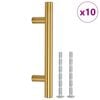 vidaXL Handvatten 10 st hartafstand gaten 64 mm totale lengte 100 mm roestvrij staal goudkleurig