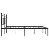 vidaXL Bedframe met hoofdbord metaal zwart 200x200 cm