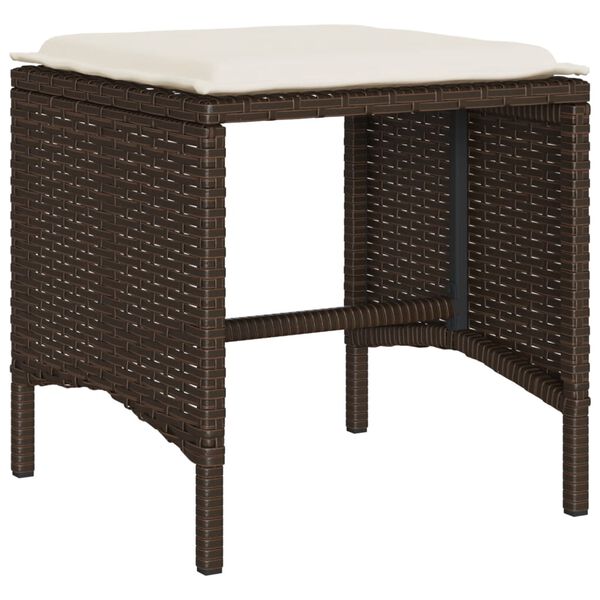vidaXL 6-delige Loungeset met kussens poly rattan bruin