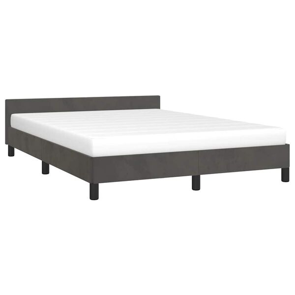 vidaXL Bedframe zonder matras 140x200 cm fluweel donkergrijs