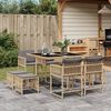 vidaXL 9-delige Tuinset met kussens poly rattan gemengd beige