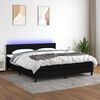 vidaXL Boxspring met matras en LED stof zwart 160x200 cm