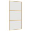 vidaXL Schuifdeur 102,5x205 cm mat ESG-glas en aluminium goudkleurig