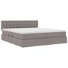 vidaXL Bed met LED-striplichten met hoofdeinde Taupe 180 x 200 cm Stof