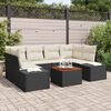 vidaXL Tuin Sofa Set 7 pcs Zwart en wit