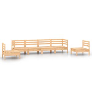 vidaXL 6-delige Loungeset massief grenenhout