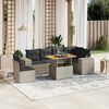 vidaXL 7-delige Loungeset met kussens poly rattan grijs