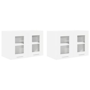 vidaXL Hangkast met opslag 2 pcs Wit 60 x 31 x 40 cm Bewerkt hout