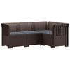 vidaXL 4-Zits Tuin Sofa met Kussens Rattan Look PP Bruin