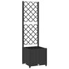 vidaXL Plantenbak met trellis zwart 40x40x136 cm PP
