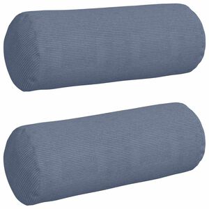 vidaXL Bolster Kussens 2 stuks Blauw &Oslash; 25 x 70 cm Cordstof