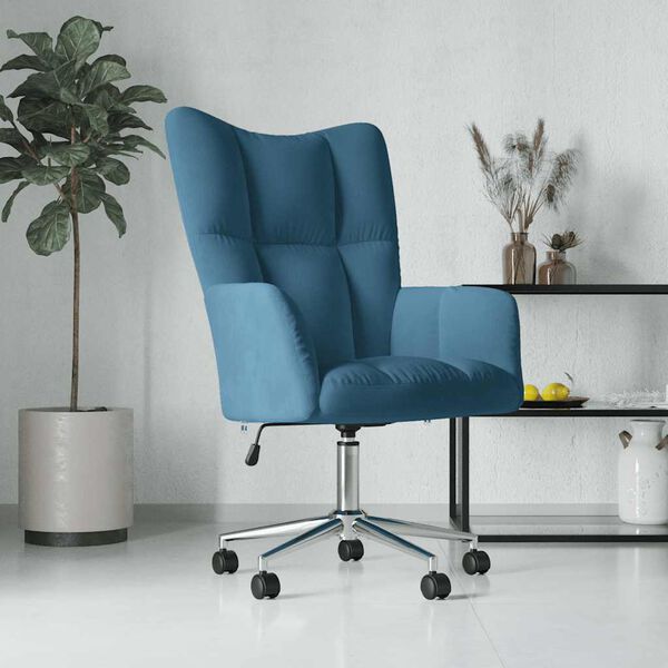vidaXL Relaxstoel fluweel blauw