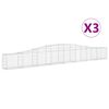 vidaXL Schanskorven 3 st gewelfd 400x30x40/60 cm ijzer