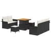 vidaXL Tuin Sofa Set met kussen met opslag 8 pcs Zwart en Cr&egrave;me