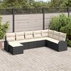 vidaXL Tuin Sofa Set met kussen 8 pcs Zwart en wit Poly riet